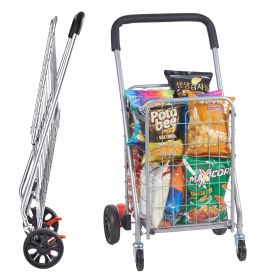 VEVOR Folding Shopping Cart, 66 lbs Max Load Capacity, Grocery Utility Cart with Rolling Swivel Wheels