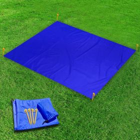 Lightweight Waterproof Floor Mat Mini Folding Beach Mat Outdoor Camping Moistureproof Picnic Mat (Color: Deep Blue)